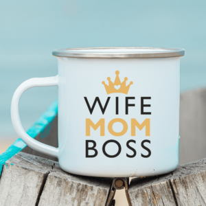 Hrnček plechový – Wife Mom Boss